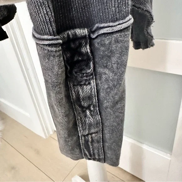 WE THE FREE Black Charcoal Ribbed Layer Up Long Sleeve Tee SZ Medium Grunge - Picture 5 of 10